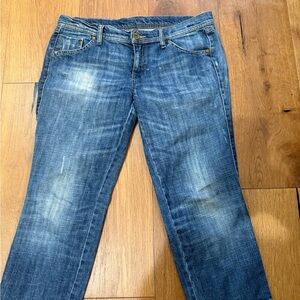 United Colors Of Benetton Straight Leg Blue Jeans Capri